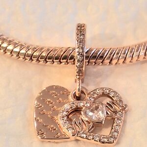 Rose Gold Mom Heart Charm Bracelet, Mother's Day Gift